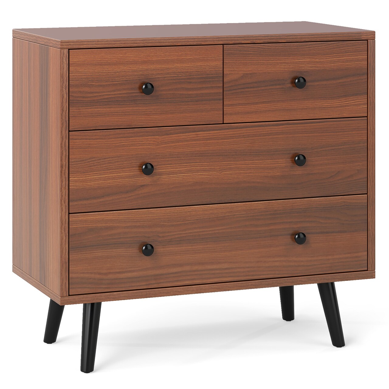 Bedroom and Living Room Dresser Wide 4-Drawer Wooden Organizer